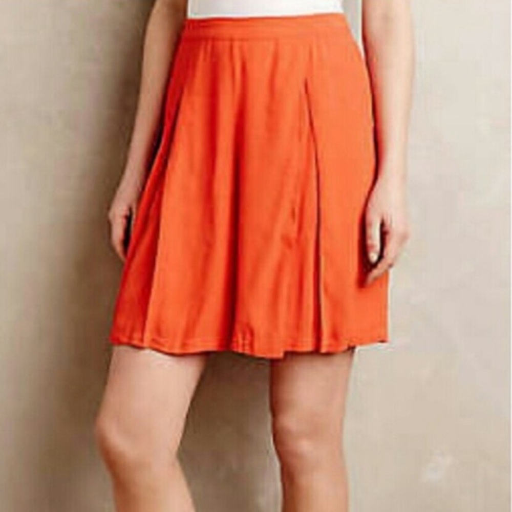 Bright orange gaucho shorts from Anthropologie